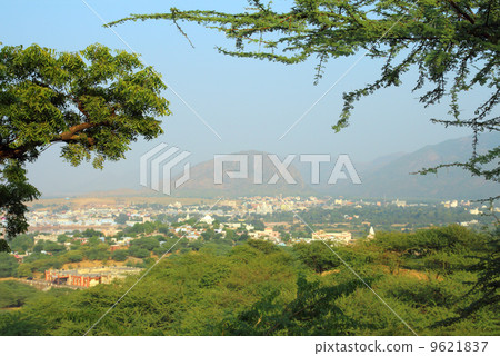 view from hill on holy city Pushkar in India view from hill on holy city Pushkar in India 9621837