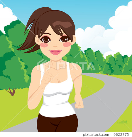 Jogging Woman Running In Park Jogging Woman Running In Park 9622775