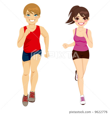 Jogging Couple Running Together 9622776
