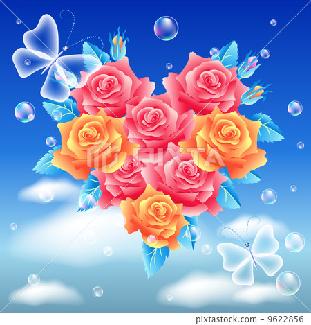 Butterflies and flowers heart Butterflies and flowers heart 9622856