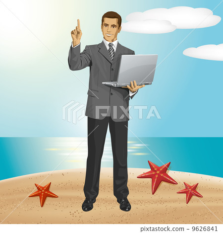 Vector Business Man Shows Something With Finger Vector Business Man Shows Something With Finger 9626841