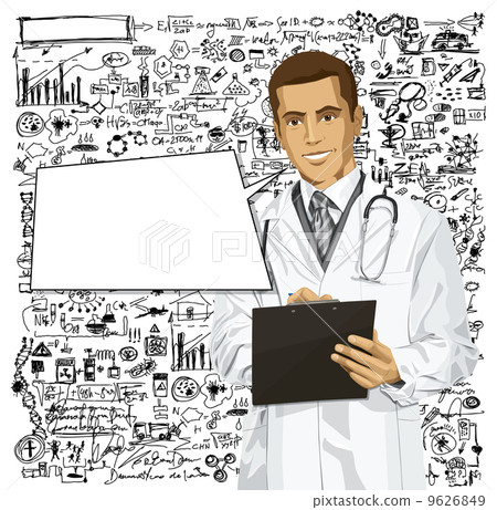 Vector Doctor Man With Clipboard 9626849