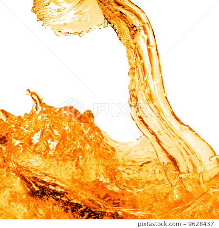 orange water splash isolated on white 9628437