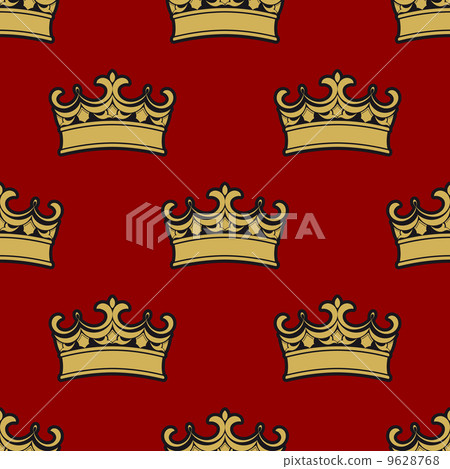 Seamless pattern of golden crowns Seamless pattern of golden crowns 9628768