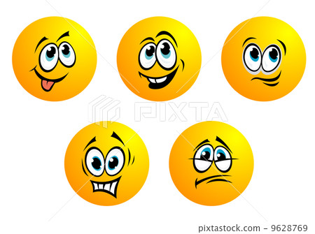 Five cute yellow vector emoticons 9628769