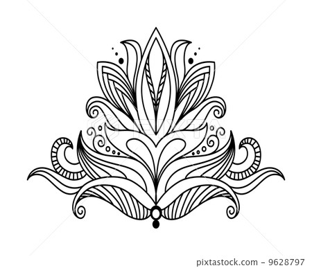 Symmetrical floral design element Symmetrical floral design element 9628797