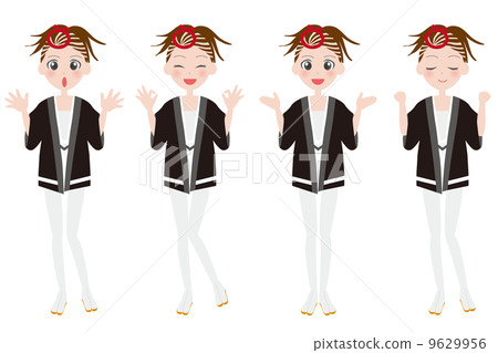 Female face expression whole body 9629956