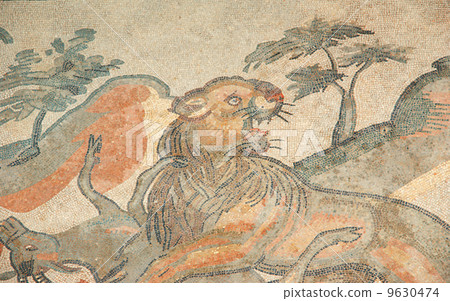 Mosaic fragment Roman Villa Romana del Casale, Sicily. Mosaic fragment Roman Villa Romana del Casale, Sicily. 9630474