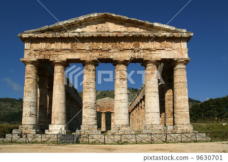 Classic Greek (Doric) Temple at Segesta in Sicily 9630701