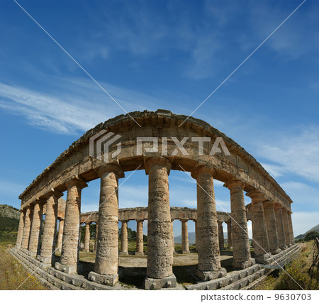 Classic Greek (Doric) Temple at Segesta in Sicily 9630703