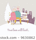Old Couple in Winter Background 9630862