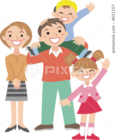 Family four people family shoulder car 9631357