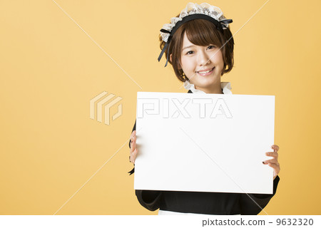 Maid with a message board Maid with a message board 9632320