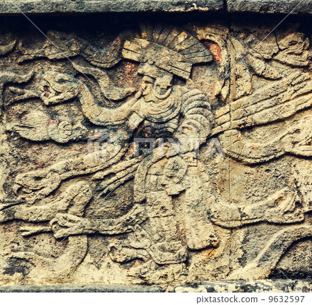 Pyramid detail in Mexico 9632597