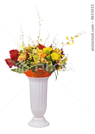 Bouquet in vase isolated on white background. 9633033