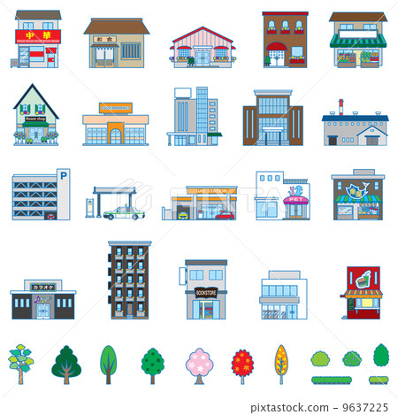 Various Buildings - Stock Illustration [9637225] - Pixta