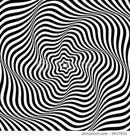 Illusion of wavy rotation movement. Abstract op art background. 9637650