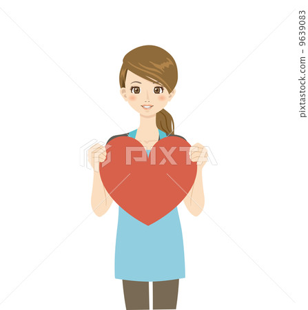 A woman with a apron and a heart A woman with a apron and a heart 9639083