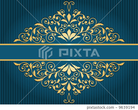 Vector vintage greeting card with golden... - Stock Illustration ...