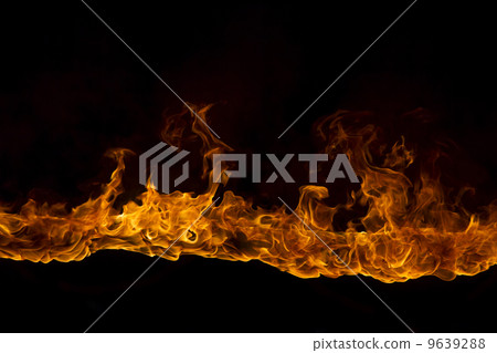 Blazing flames on black background Blazing flames on black background 9639288