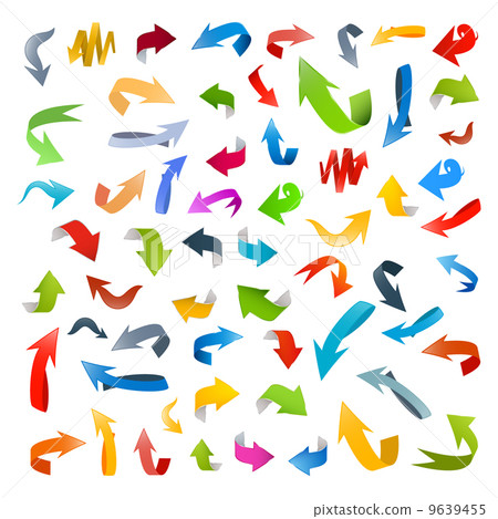 Colorful Vector Arrows Set Isolated on White... - Stock Illustration ...