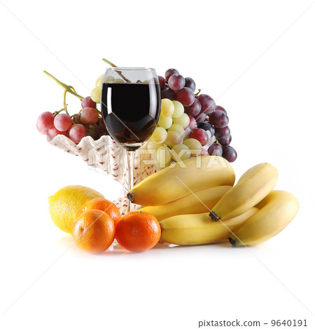 different fruits and glass of wine different fruits and glass of wine 9640191