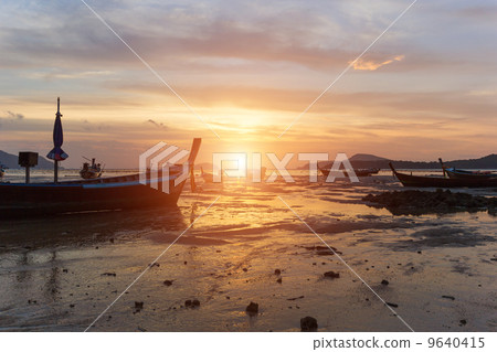 Beautiful sunrise in Rawai on the island of Phuket Beautiful sunrise in Rawai on the island of Phuket 9640415