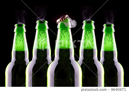 open wet beer bottle open wet beer bottle 9640971
