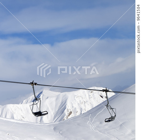 Chair lift at ski resort Chair lift at ski resort 9641584