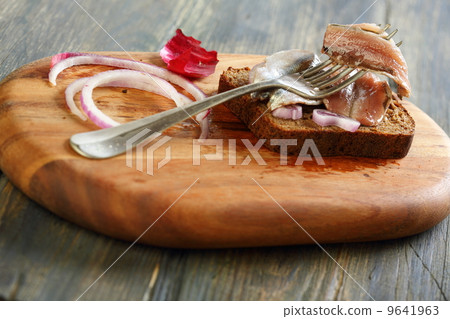 Fork with anchovies. Fork with anchovies. 9641963