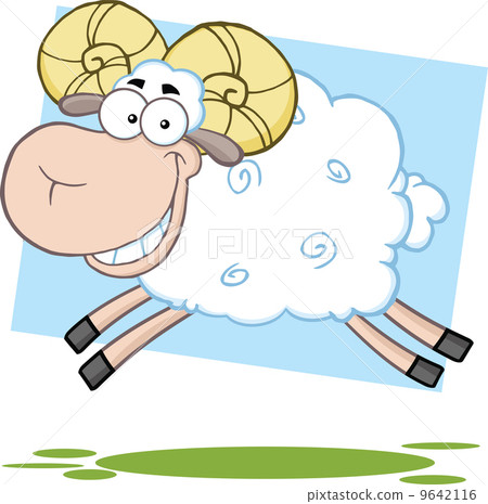 White Ram Sheep Cartoon Character Jumping Stock Illustration 9642116 Pixta Check out our ram cartoon print selection for the very best in unique or custom, handmade pieces from our shops. pixta