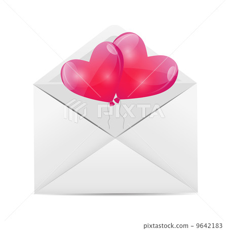 Valentines Day Card with Heart Shaped Balloons,... - Stock Illustration ...