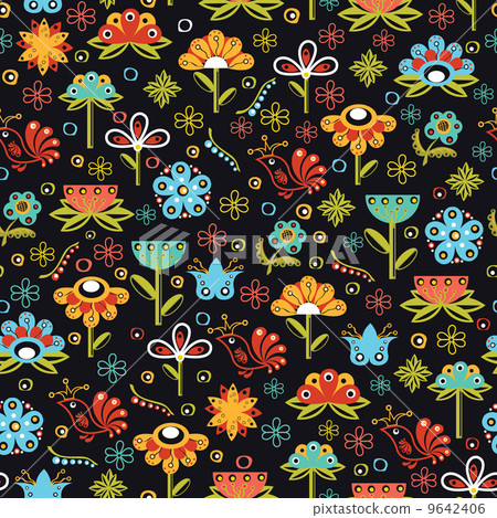 Vector Flowers Seamless Pattern  9642406