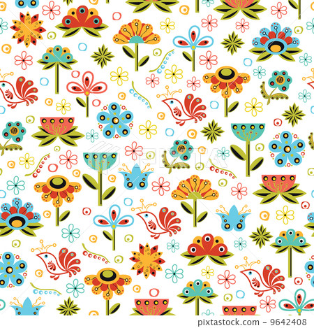 Seamless Flowers White Pattern 9642408