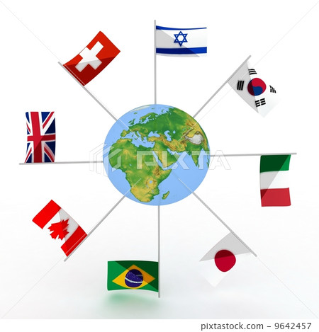 world with flags - Stock Illustration [9642457] - PIXTA