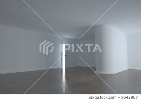 Bright room with a half opened door Bright room with a half opened door 9642967