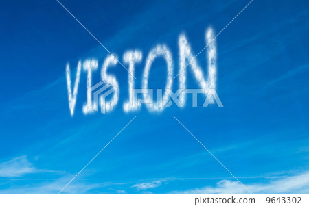 Vision written in white in sky 9643302