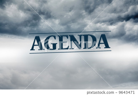 Agenda written on sky background 9643471
