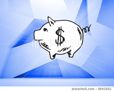 Piggy bank over blue abstract background Piggy bank over blue abstract background 9643882