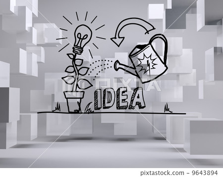 Growing idea graphic on background with cubes Growing idea graphic on background with cubes 9643894