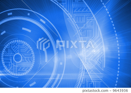 Futuristic shiny blue design 9643936