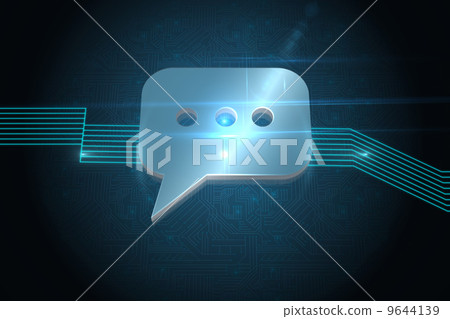 Shiny message icon on black background 9644139