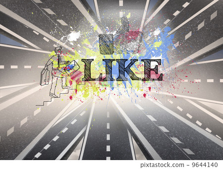 Like written over color splashes and streets 9644140
