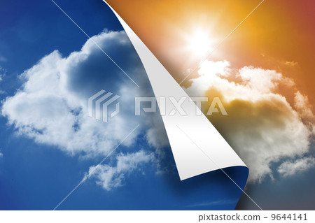 Blue sky background over sunny sky background 9644141