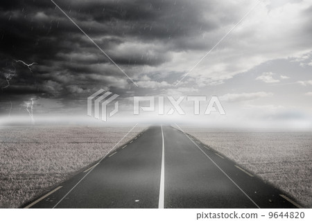 Stormy landscape with street Stormy landscape with street 9644820