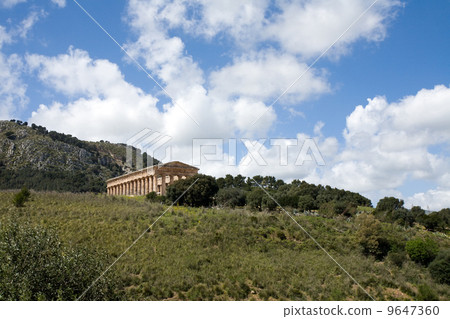 summer landscape with ancient temple 9647360