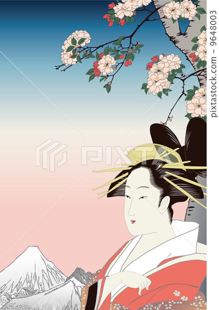 Utagawa Hiroshige Seki Sakaechang Fuji and cherry blossoms and beautiful images 9648003