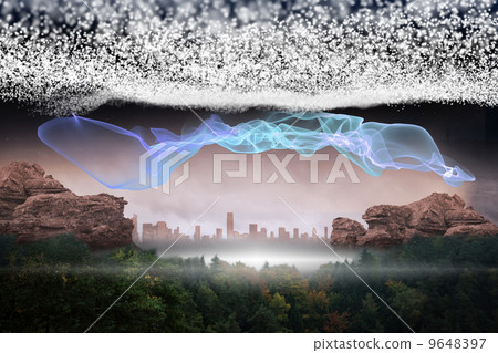 Bright stars of energy over landscape Bright stars of energy over landscape 9648397