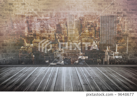 City scene in a room City scene in a room 9648677