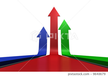 Colourful arrows pointing up 9648679